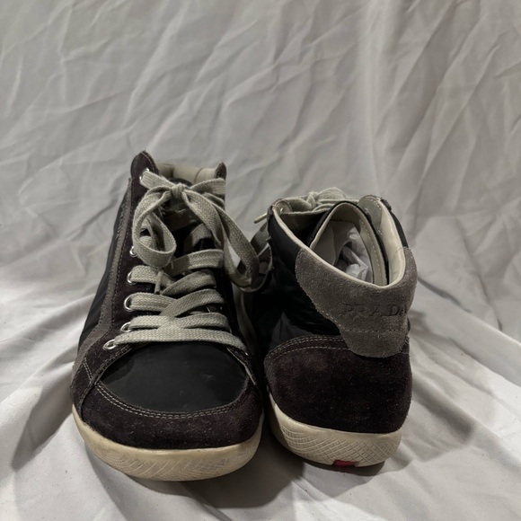 Prada Blue And Gray Men’s Sneakers Suede & Nylon - Picture 3 of 3